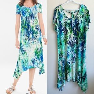chico's green dress Short-Sleeved Maxi Dress